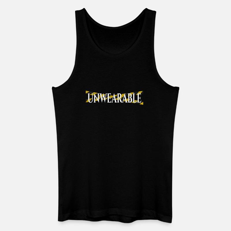 Unwearable – Design dichiarato con nastro di avvertimento - Canotta ecologica da uomo - nero