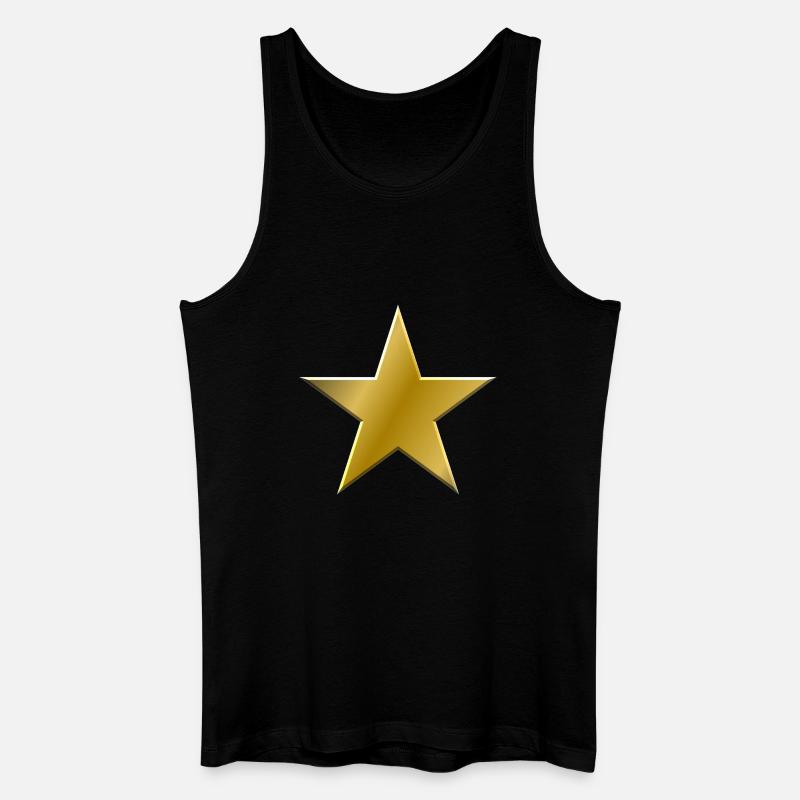 Goldener Stern Glanz - Männer Bio Tank Top - Schwarz