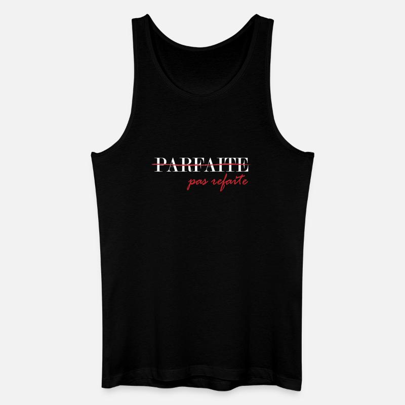 parfaite, pas refaite (blanc) - Débardeur bio Homme - noir