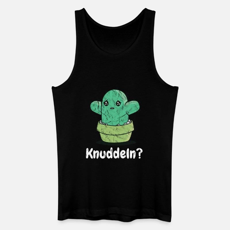 Kaktus Knuddelkumpel - Männer Bio Tank Top - Schwarz