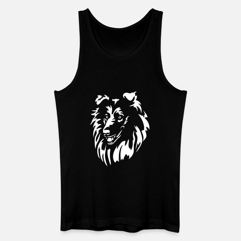 Collie Kopf "Black Edition" - Männer Bio Tank Top - Schwarz