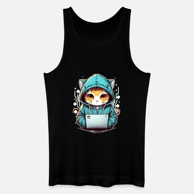 Coding cat - Men’s Organic Tank Top - black