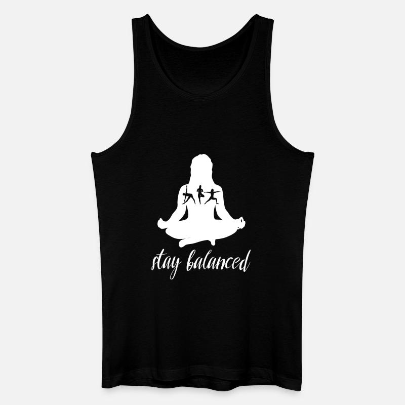 Stay Balanced Yoga Silhouette Design - Männer Bio Tank Top - Schwarz