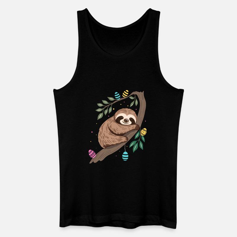 Easter Sloth with Easter Eggs - Men’s Organic Tank Top - black