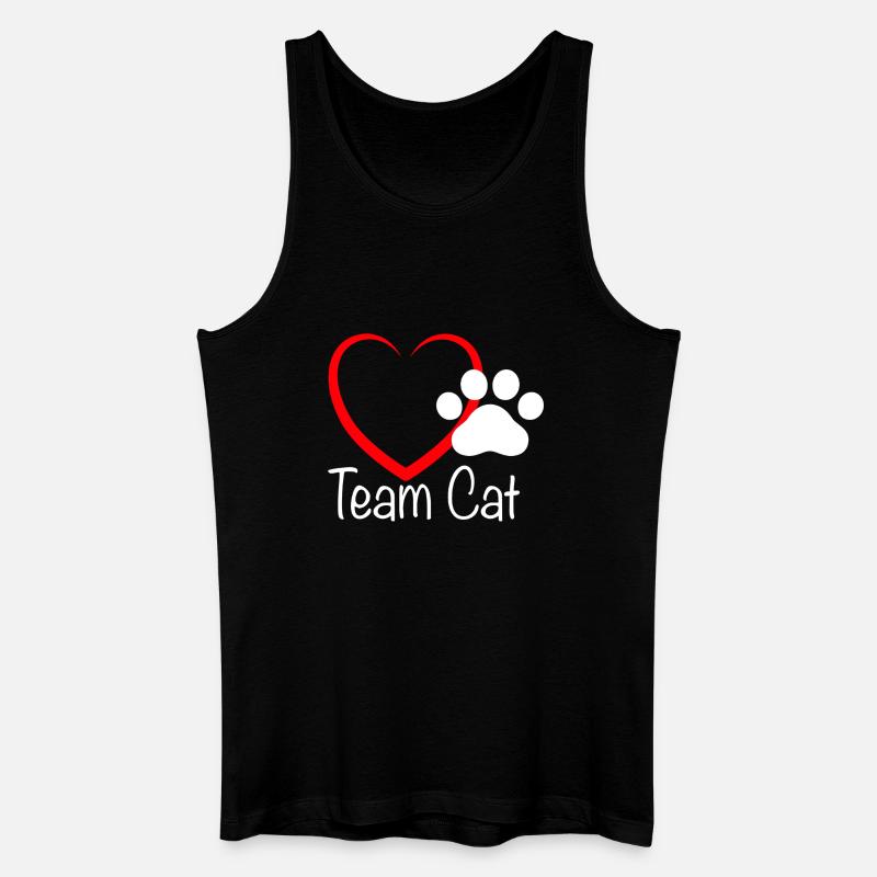 Team Cat mit Herzchen - Männer Bio Tank Top - Schwarz
