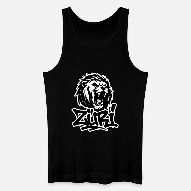 Zürich Graffiti Löwe - Männer Bio Tank Top - Schwarz