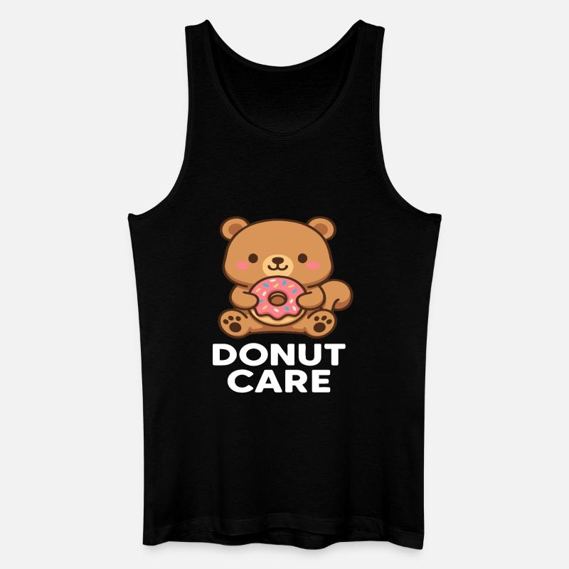 Kuscheller Bär mit Donut-Accessoire - Männer Bio Tank Top - Schwarz