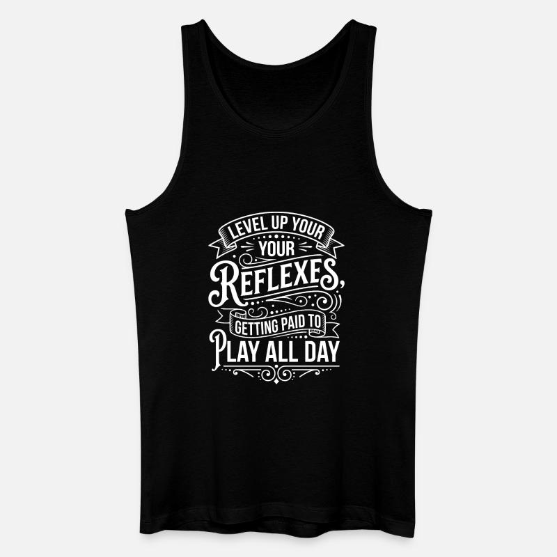 Level Up Your Reflexes Tee - Männer Bio Tank Top - Schwarz
