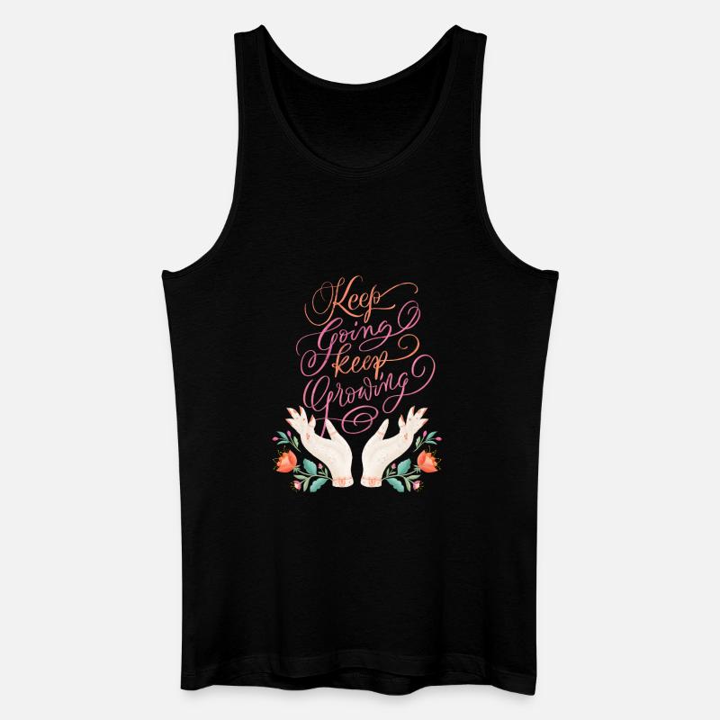 Keep Going. Keep Growing. - Men’s Organic Tank Top - black