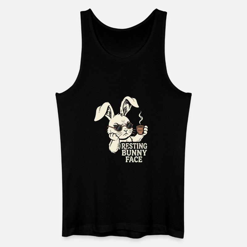 Grumpy Bunny Kaffee - Morgen Hase - Männer Bio Tank Top - Schwarz