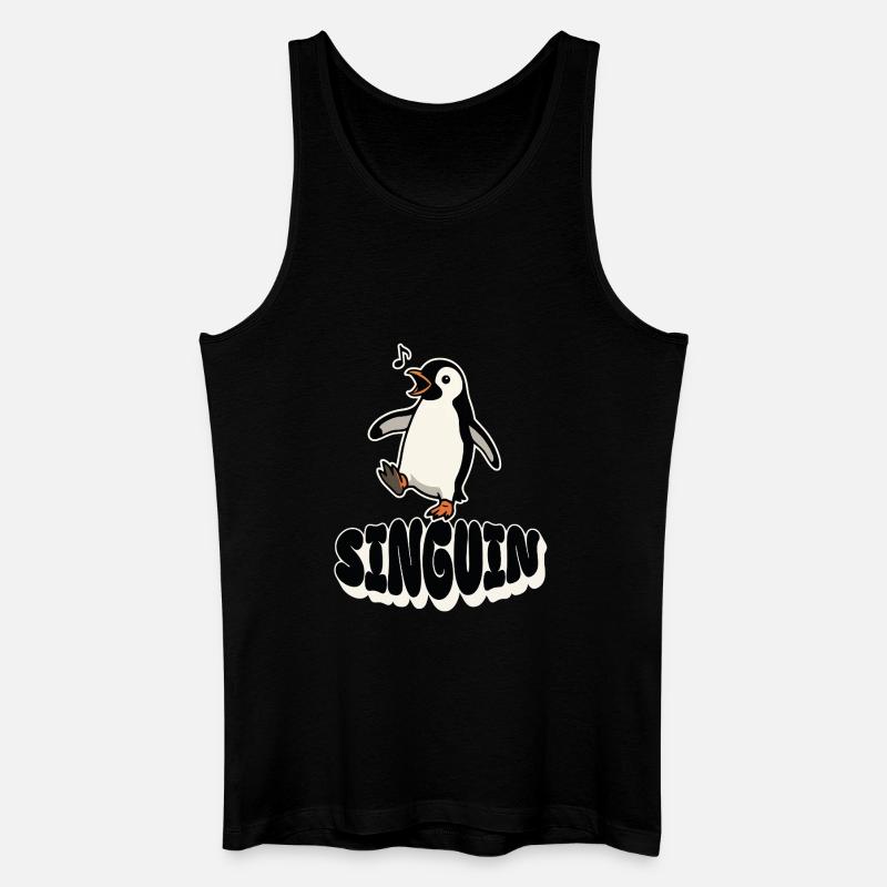 Singender Pinguin - Singuin - Männer Bio Tank Top - Schwarz