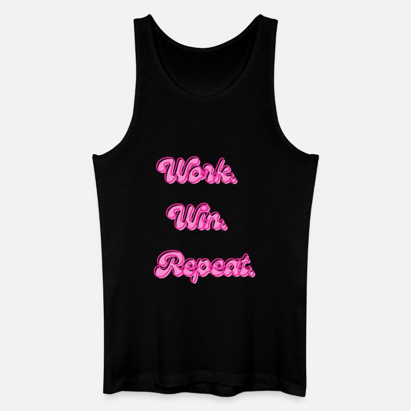 Work Win Repeats Retro Neon - Men’s Organic Tank Top - black