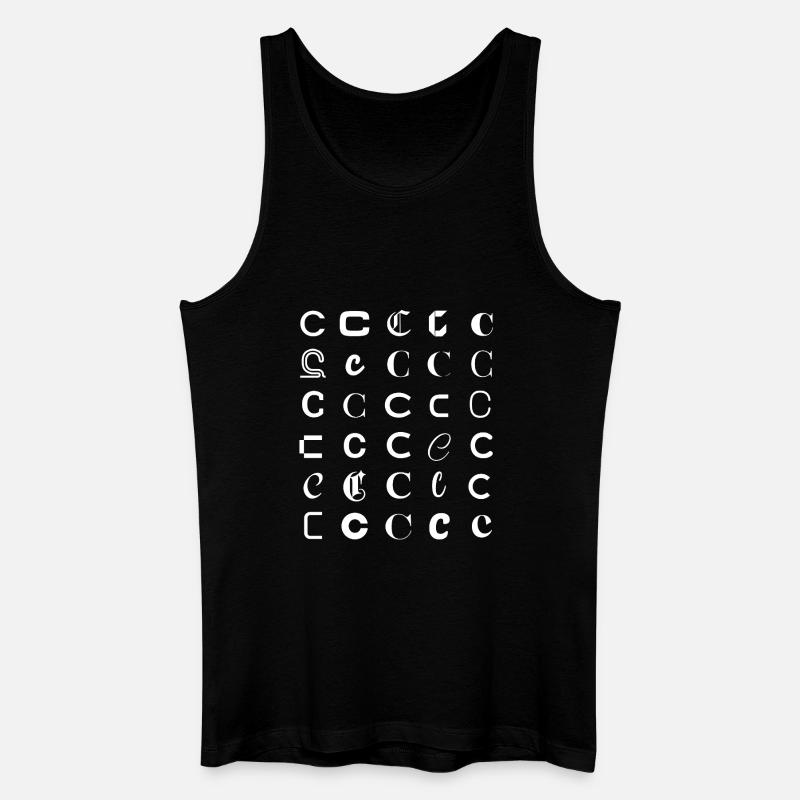 Typografie C-Glyphen-Monogramm-Satz - Männer Bio Tank Top - Schwarz