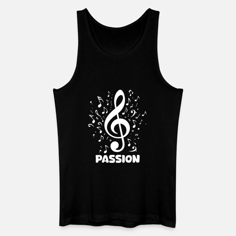 PASSION Notenschlüssel Musik Design - Männer Bio Tank Top - Schwarz