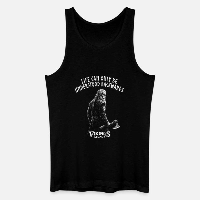 Life can only be understood backwards - Men’s Organic Tank Top - black