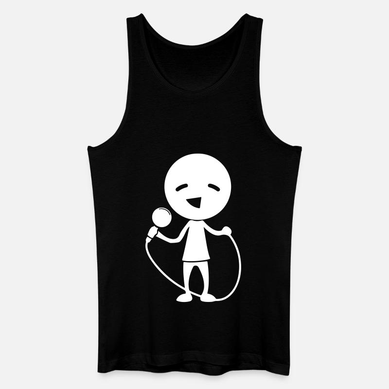 Sänger mit Mikrofon - Männer Bio Tank Top - Schwarz