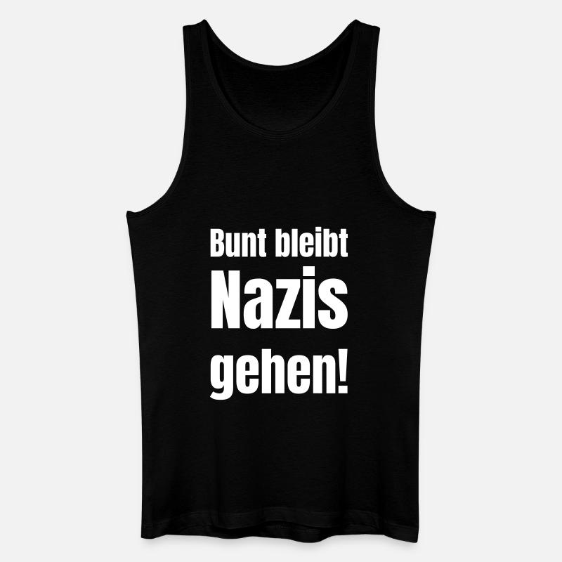 Bunt bleibt, Nazis gehen! - Männer Bio Tank Top - Schwarz