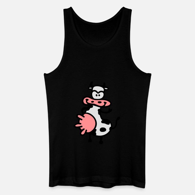Kuh - Männer Bio Tank Top - Schwarz