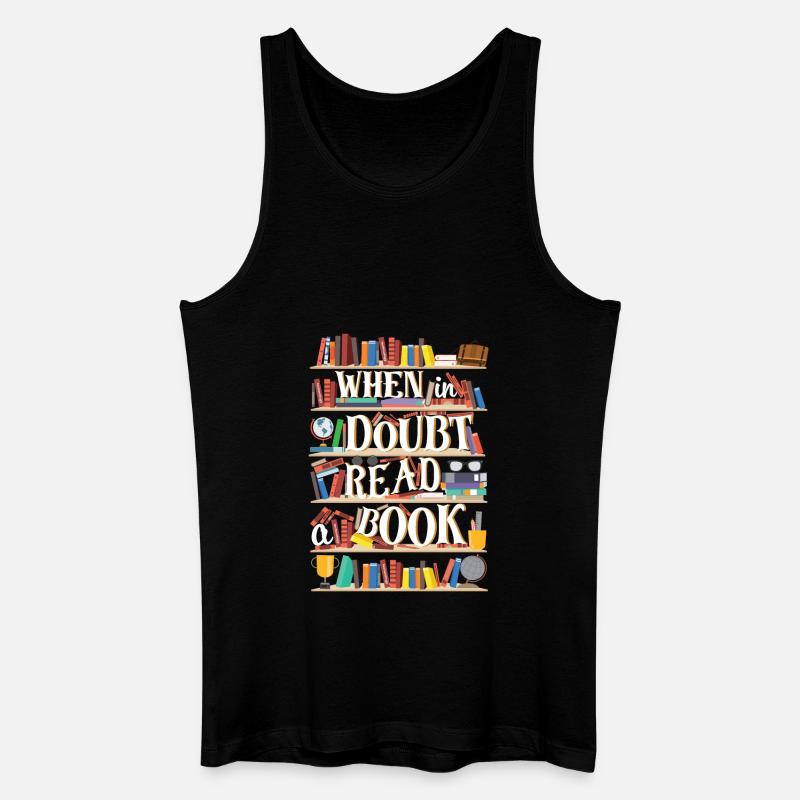 Lesen Buch - Männer Bio Tank Top - Schwarz
