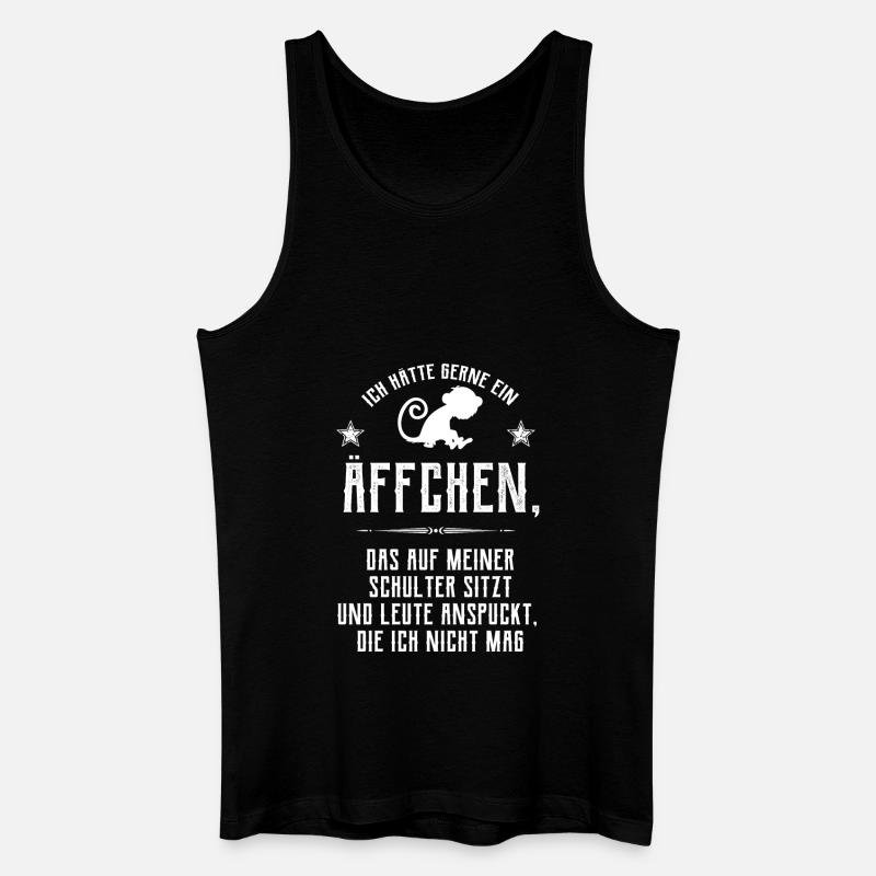 Äffchen auf Schulter - Männer Bio Tank Top - Schwarz