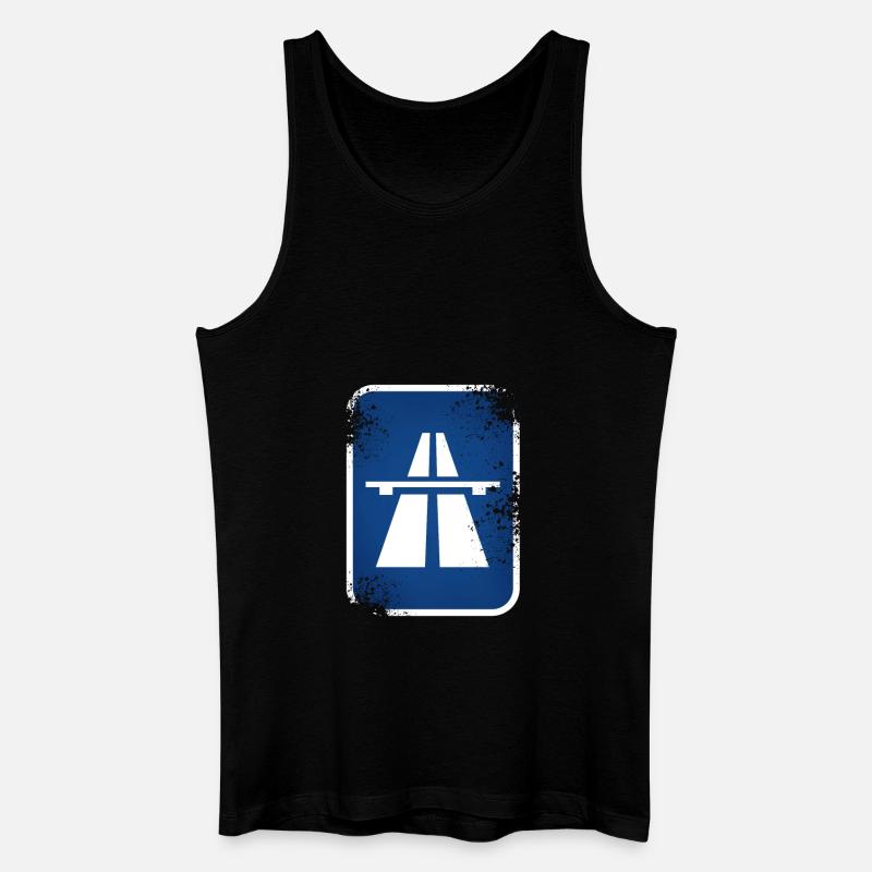 AUTOBAHN - Männer Bio Tank Top - Schwarz