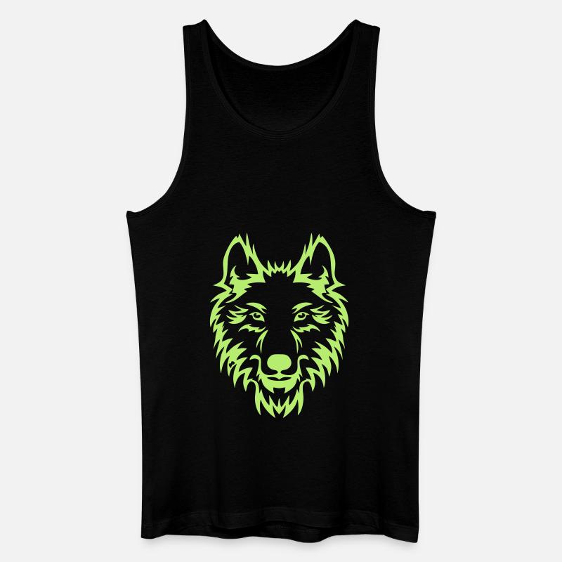 Wolf Kopf - Männer Bio Tank Top - Schwarz