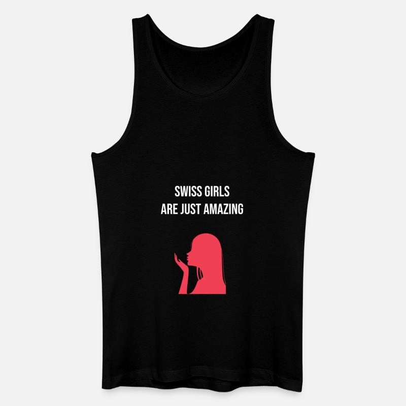 Geschenk für Schweizer Mädchen - Männer Bio Tank Top - Schwarz