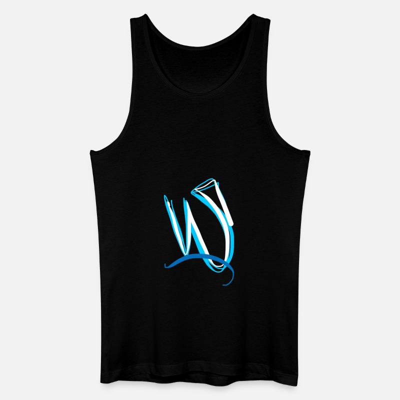 Blauweisse abstrakte Kunst - Männer Bio Tank Top - Schwarz