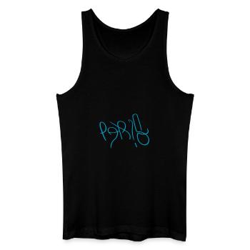 Light Blue Paris Sticker - Men’s Organic Tank Top - black - Front