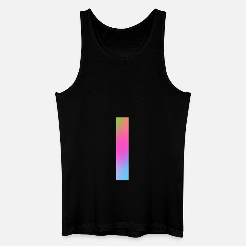 Regenbogenstreifen durch die Mitte - Männer Bio Tank Top - Schwarz