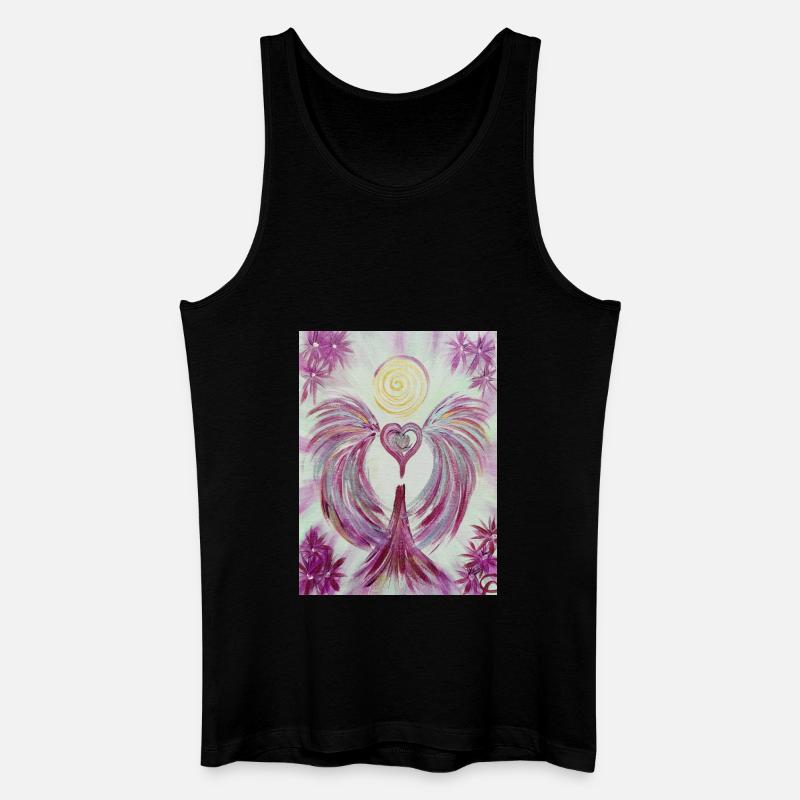 Herzengel Kosmisches Potential - Männer Bio Tank Top - Schwarz