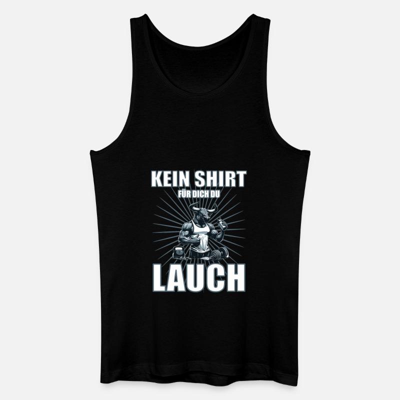 Lustiges Lauch-Design mit Bodybuilder-Stier - Männer Bio Tank Top - Schwarz