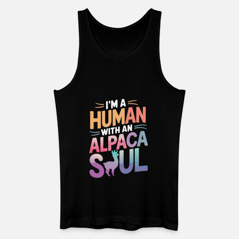 Alpaka Llama - Männer Bio Tank Top - Schwarz