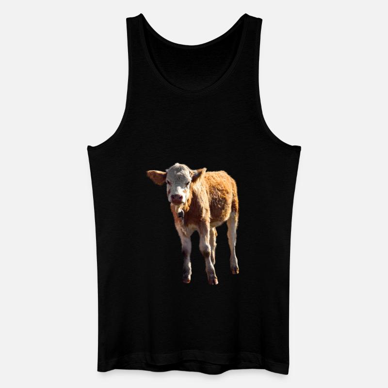 cow kuh calf kalb beef - Männer Bio Tank Top - Schwarz