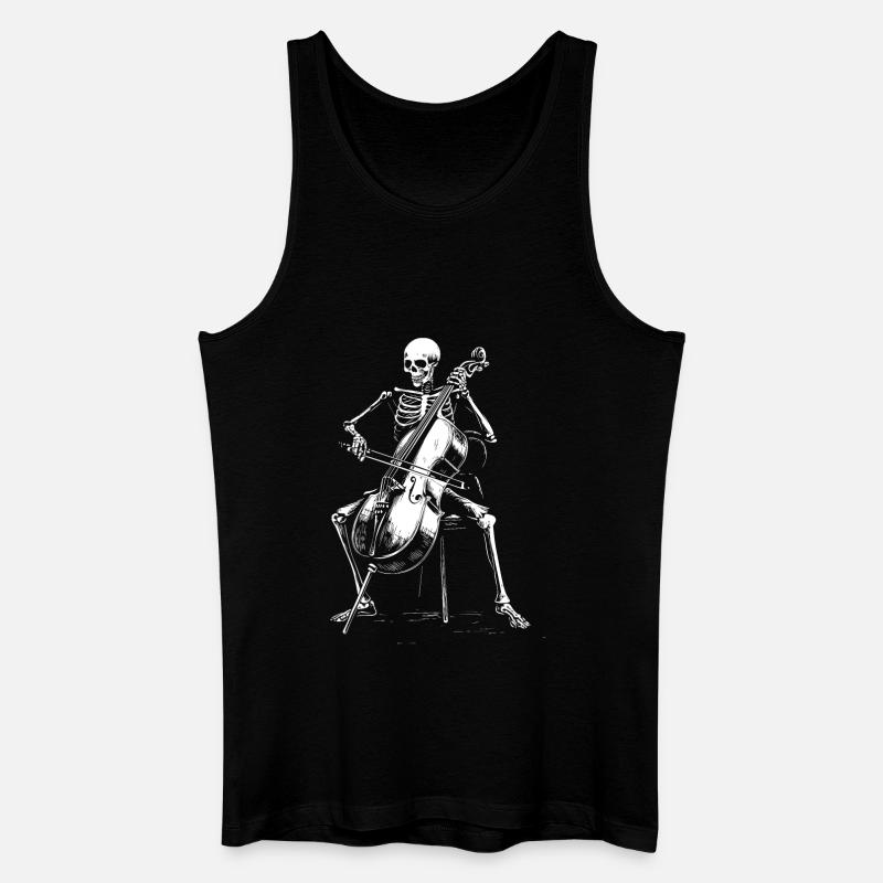 Dødens cello - Økologisk singlet for menn - svart