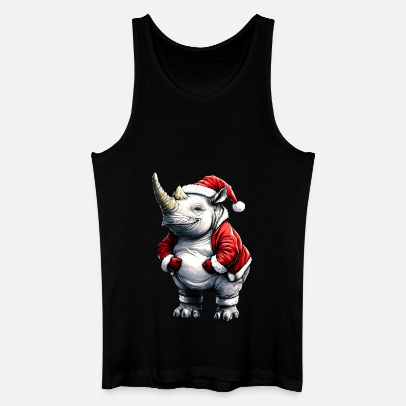 Weihnachtsmann Nashorn - Männer Bio Tank Top - Schwarz