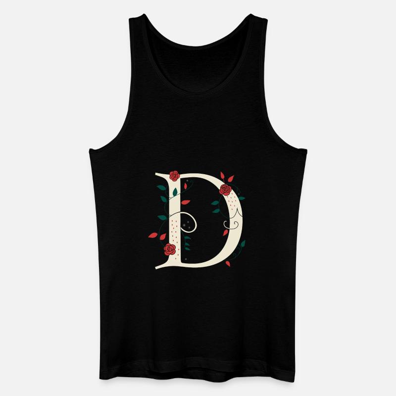 Buchstabe D Monogramm Retro - Männer Bio Tank Top - Schwarz