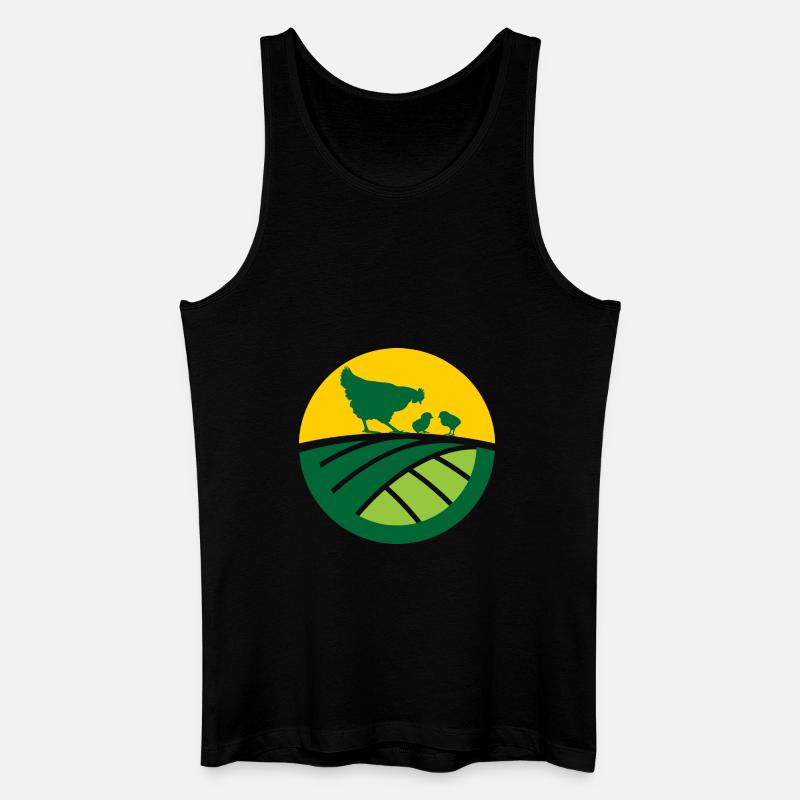 Poultry Fields - Männer Bio Tank Top - Schwarz