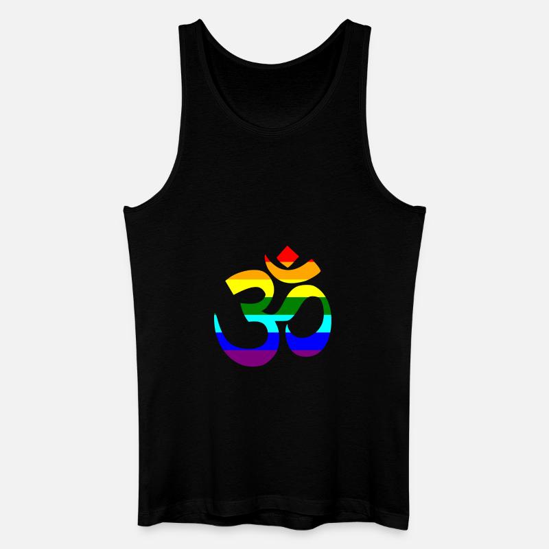 Regenbogen Om Zeichen - Männer Bio Tank Top - Schwarz