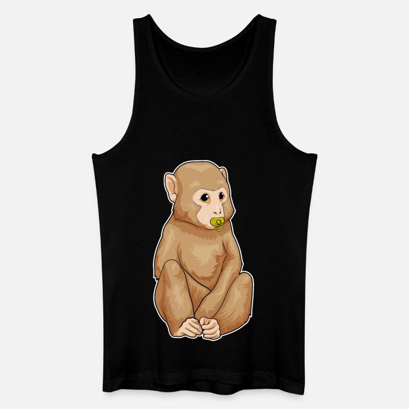 Affe Schnuller - Männer Bio Tank Top - Schwarz
