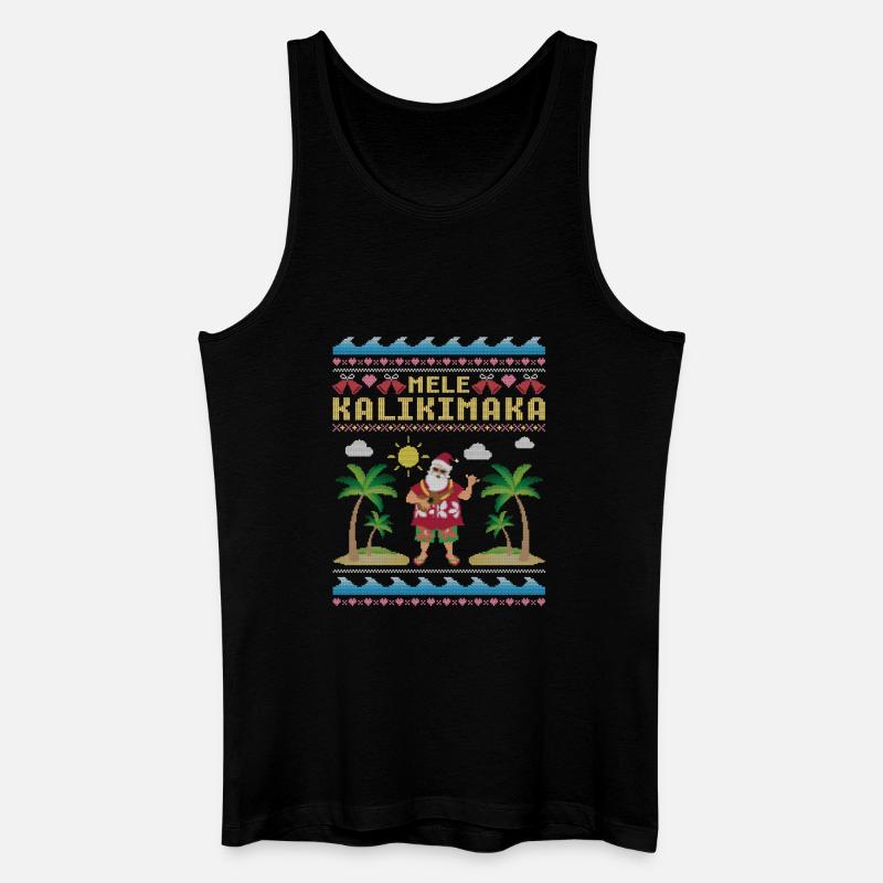 Mele Kalikimaka Santa - Männer Bio Tank Top - Schwarz