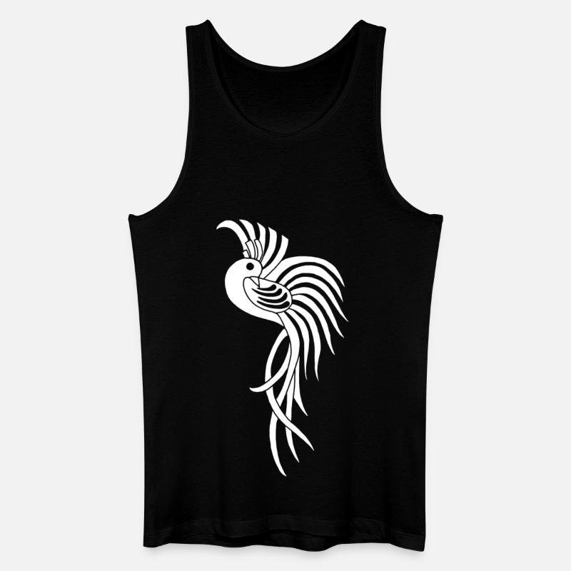 Oiseau de paradis blanc - Débardeur bio Homme - noir