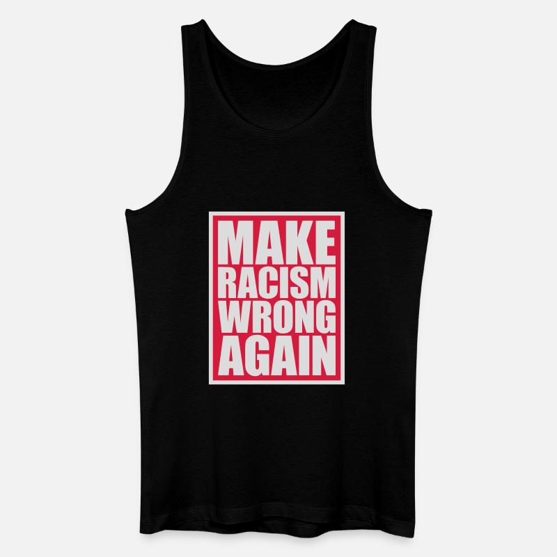 make racism wrong again - Männer Bio Tank Top - Schwarz