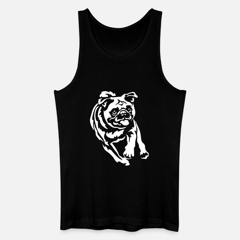 Mops "Black Edition" - Økologisk tanktop til mænd - sort