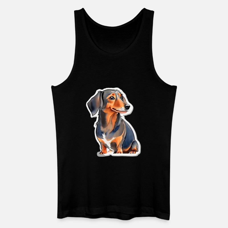 Dackel - Männer Bio Tank Top - Schwarz