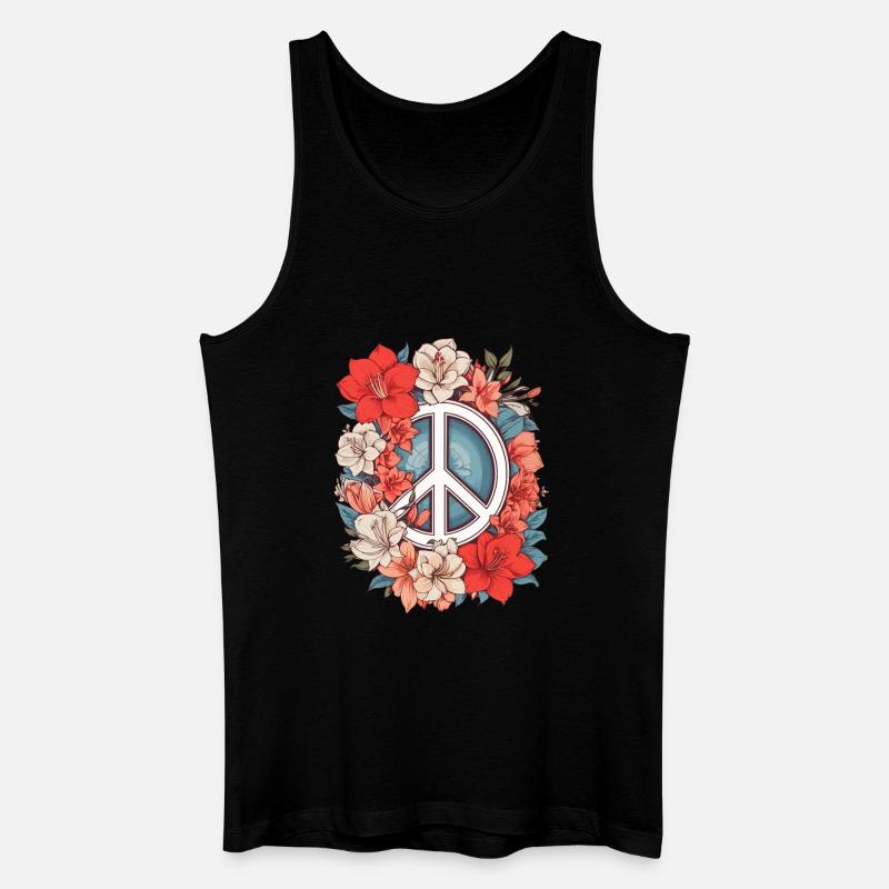 Friedenszeichen - Männer Bio Tank Top - Schwarz