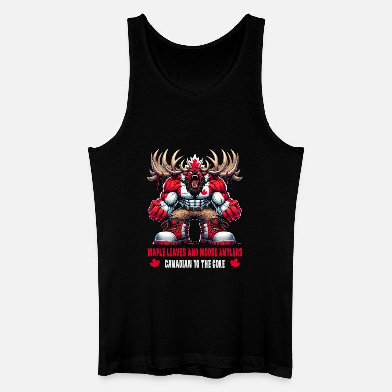 Kanada Elch Design - Männer Bio Tank Top - Schwarz