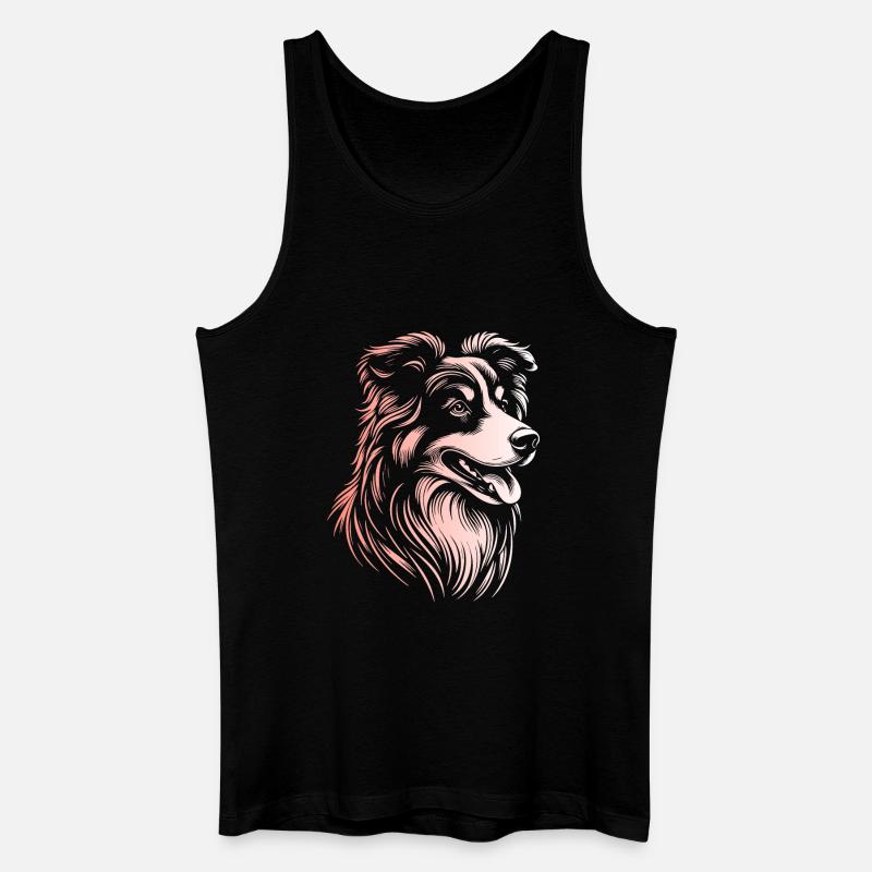 Australian Shepherd Traits 3 Gradient - Men’s Organic Tank Top - black
