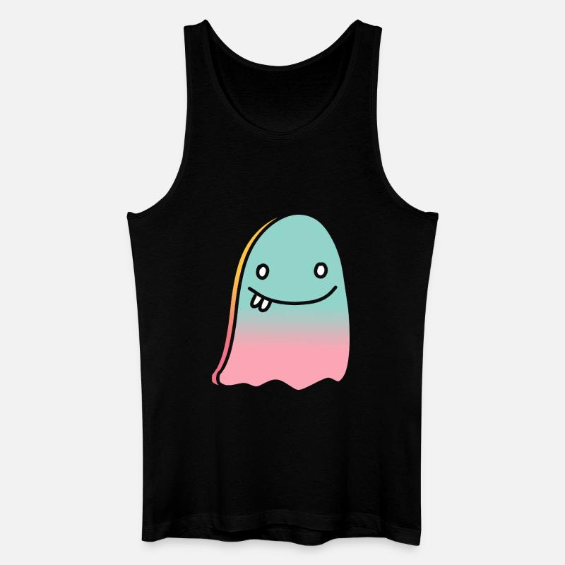 Geist doodle gradient - Männer Bio Tank Top - Schwarz