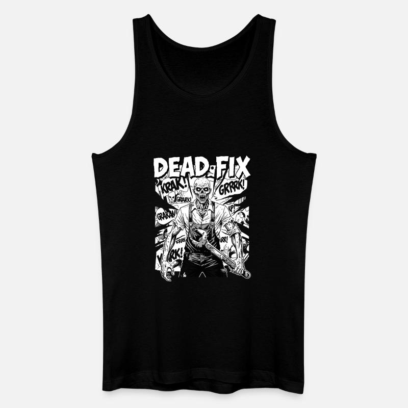 Zombie Mechaniker Kettensägenheld - Männer Bio Tank Top - Schwarz